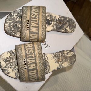 Dior Beige and Black Sandals